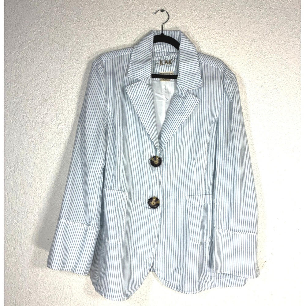 Live a Little Light Blue and White Pinstripe Blazer